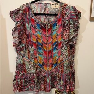 Savanna Jane Colorful Patterned Blouse